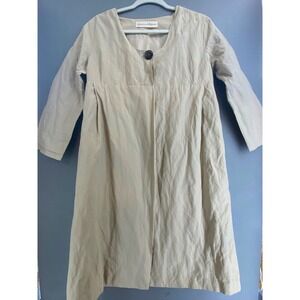 Graham & Spencer Beige Empire Waist Button Front 3/4 Sleeve Coat Jacket Sand